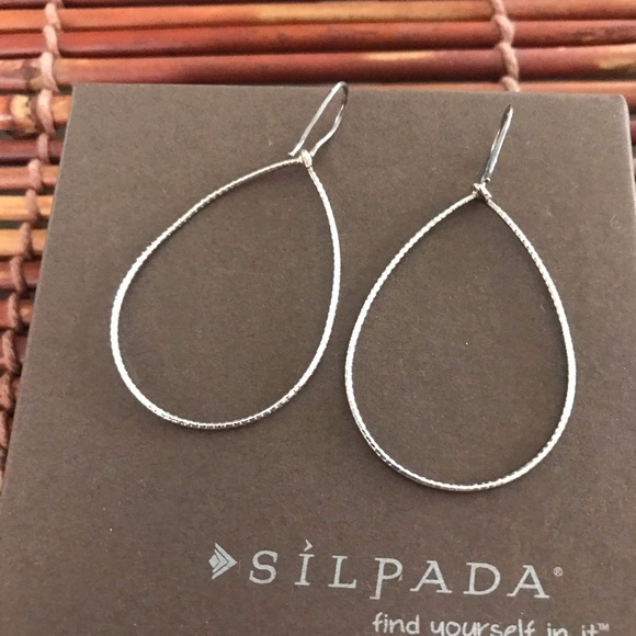 Silpada Sterling Silver Slim Hoop style earrings - Picture 3 of 6